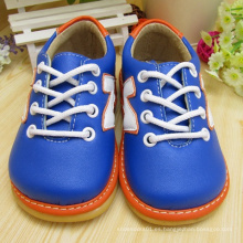 Lace Color Azul Baby Boy Squeaky Zapatos